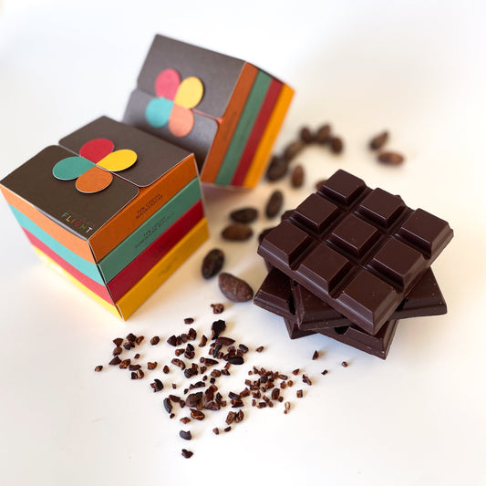 Four Bar Flight Gift Box – 72% Cocoa Organic Dark Chocolate Assortment by Nibble