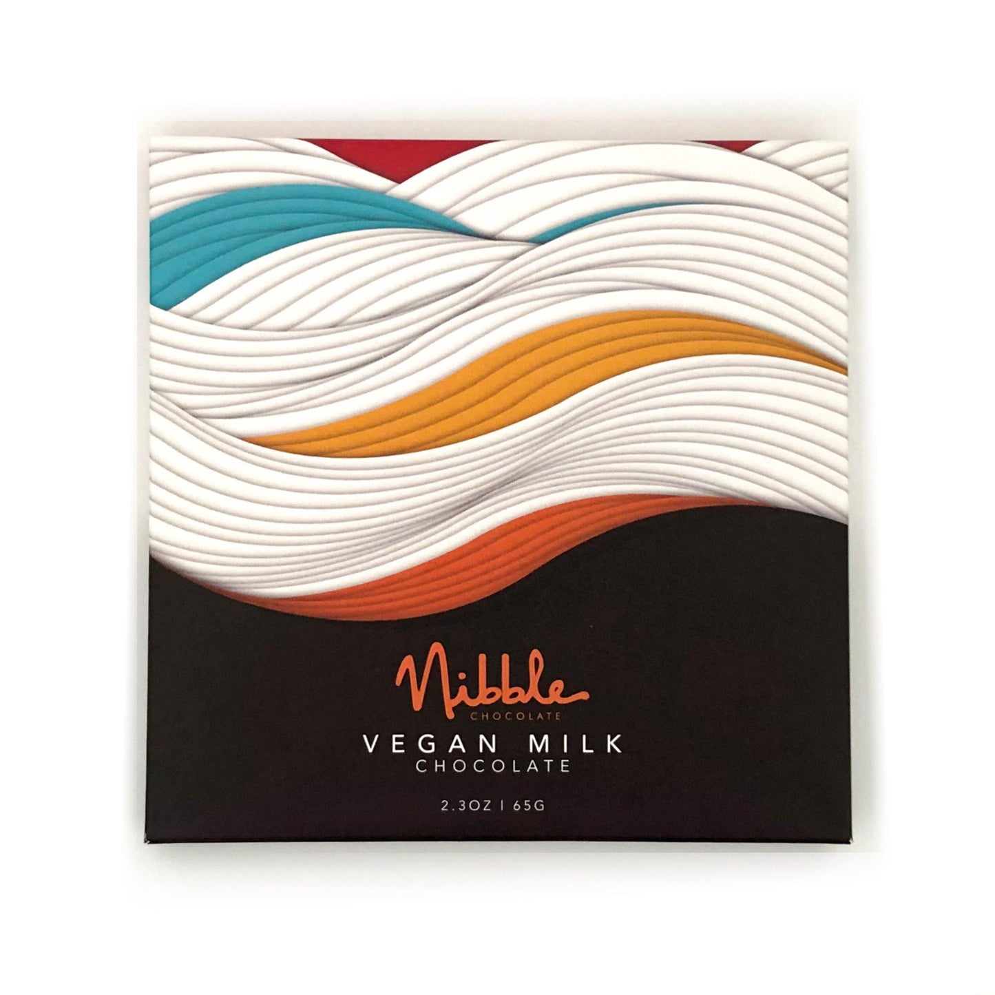 Front of Vegan Milk Non-Dairy Chocolate bar with wave design – Nibble Chocolate