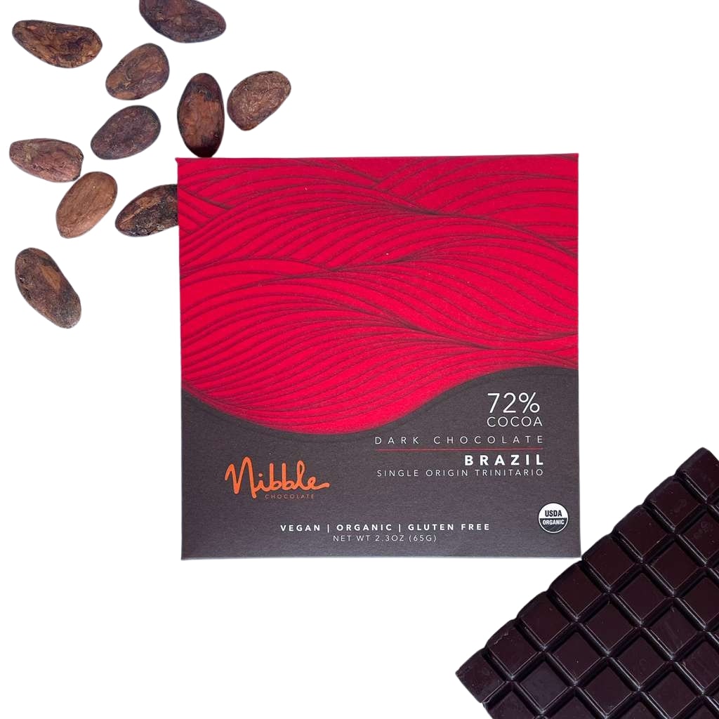 Nibble Chocolate bar — Brazil 72% cocoa dark chocolate, 65 g.