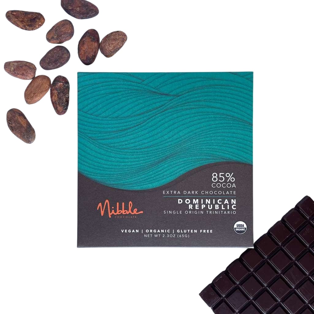 Nibble Chocolate bar — Dominican Republic 85% cocoa extra dark chocolate, 65 g