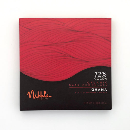 72% Cocoa Ghana | Organic Dark Chocolate | Nibble Chocolate