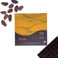 Nibble Chocolate bar — Peru 72% cocoa dark chocolate, 65 g.