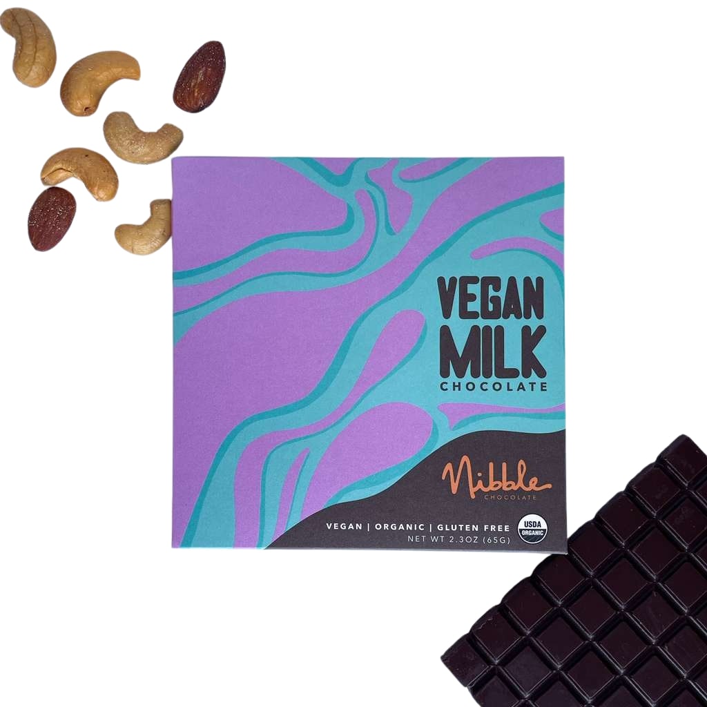 Nibble Chocolate bar — Vegan milk chocolate, 65 g. - Gluten Free - Organic