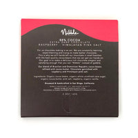 Back label of 88% Cocoa Raspberry and Himalayan Pink Salt Chocolate bar – Organic extra dark