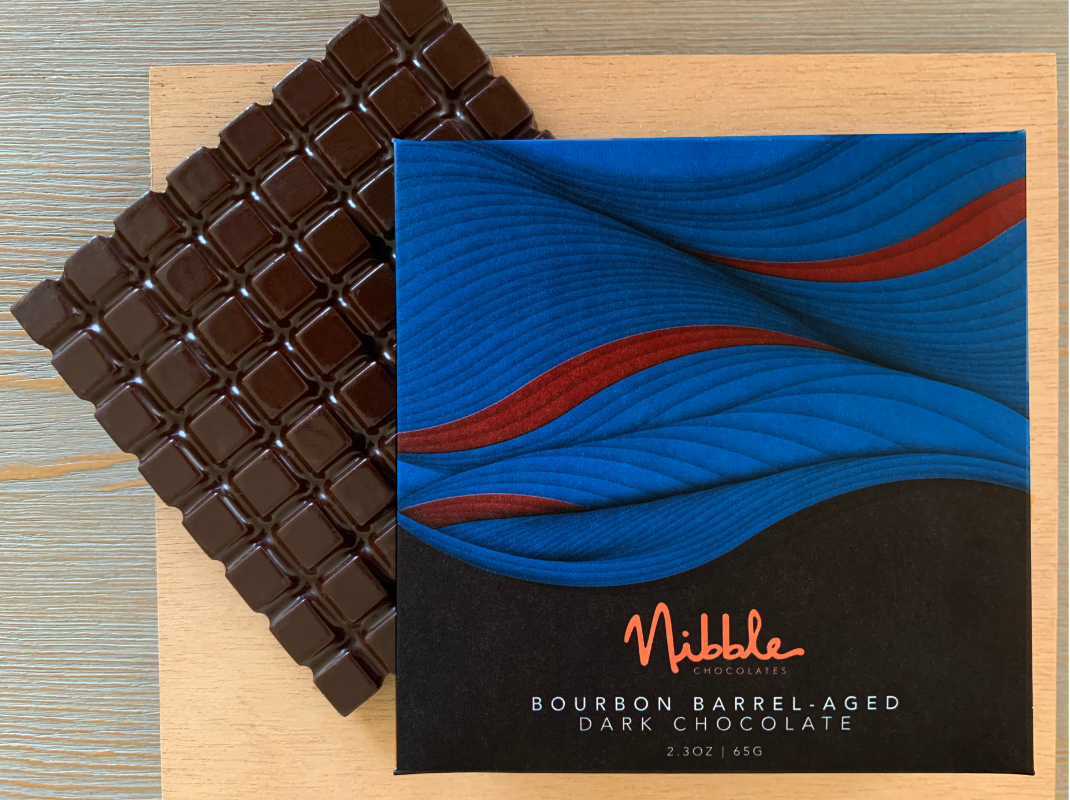 Bourbon Infused Barrel-Aged Chocolate - Nibble Chocolate